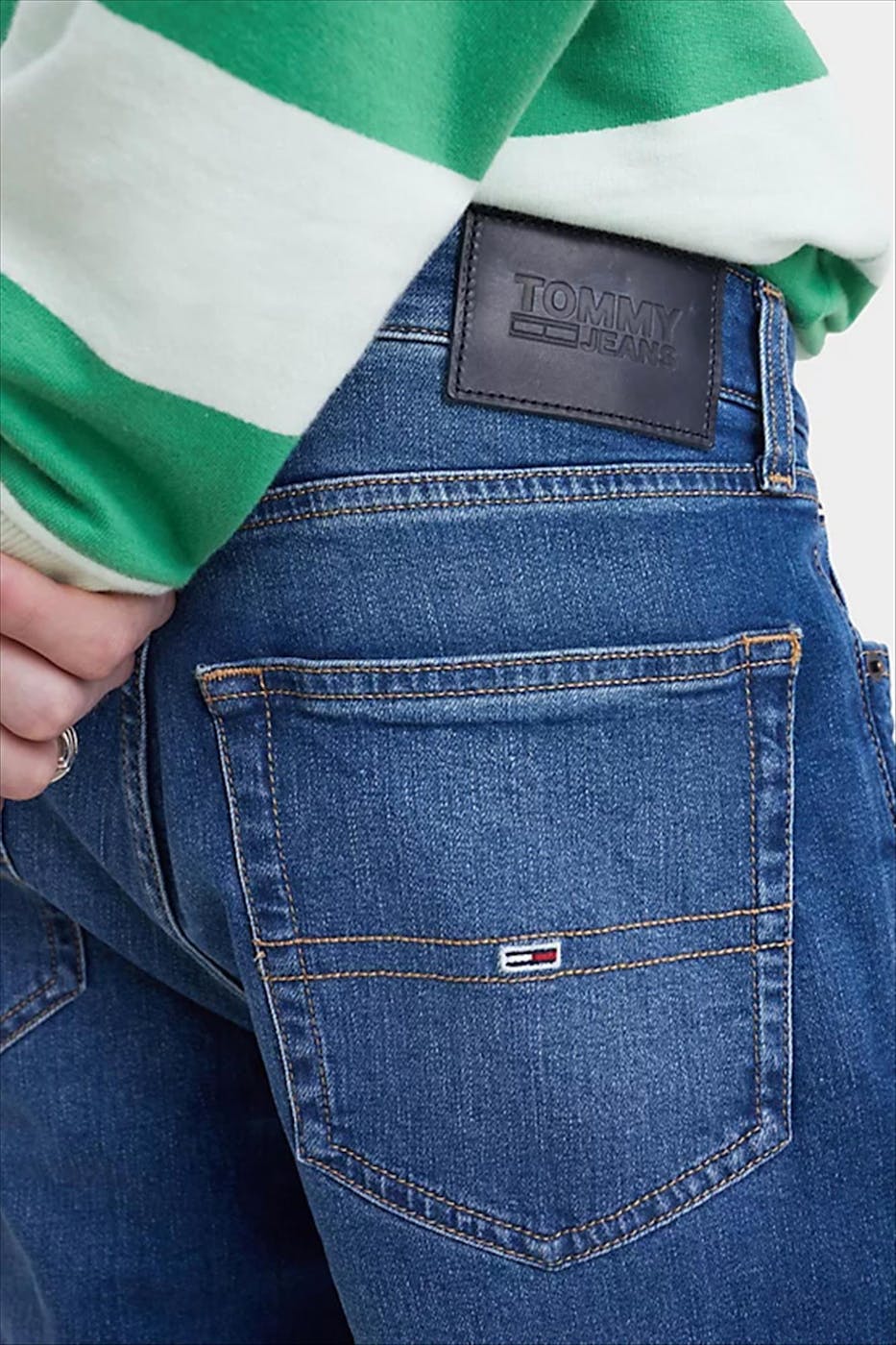 Tommy Jeans - Grijsblauwe Ryan straight tapered jeans