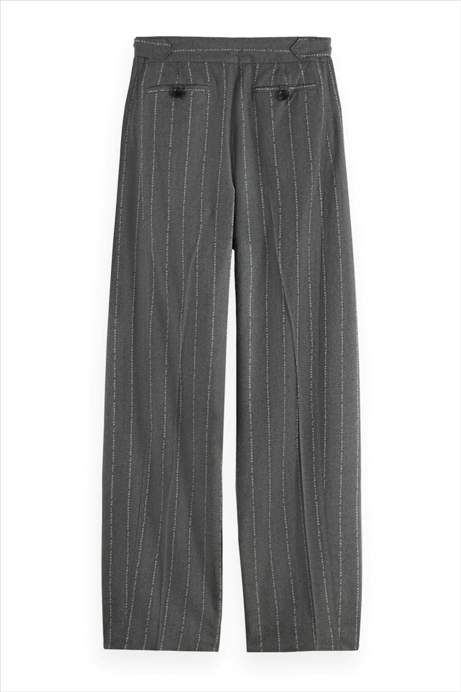 Scotch & Soda - Grijs-Witte Quinn Wide Leg broek