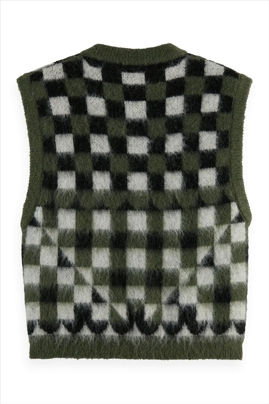 Scotch & Soda - Olijfgroene Fuzzy Jacquard debardeur