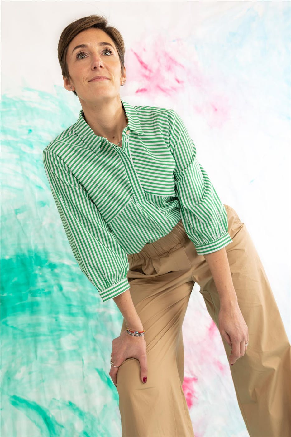 BY BAR - Camel Benji Poplin broek