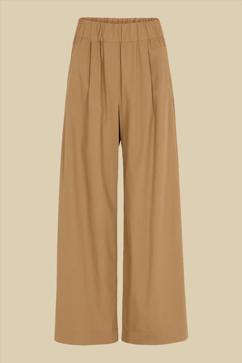 BY BAR - Camel Benji Poplin broek