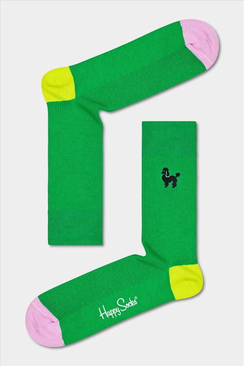 Happy Socks - Groene Ribbed Poodle Socks, maat 41-46