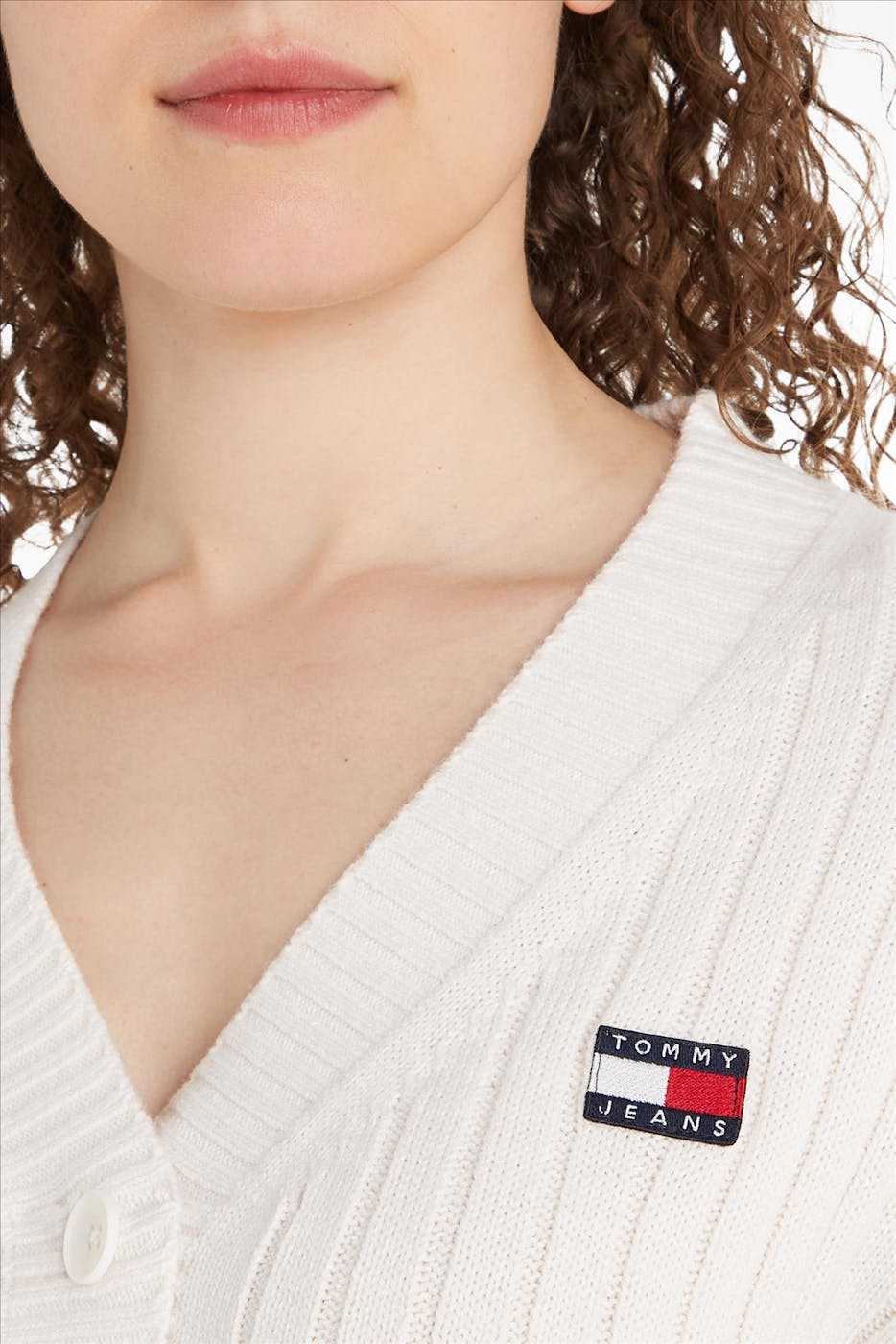 Tommy Jeans - Ecru Badge cardigan