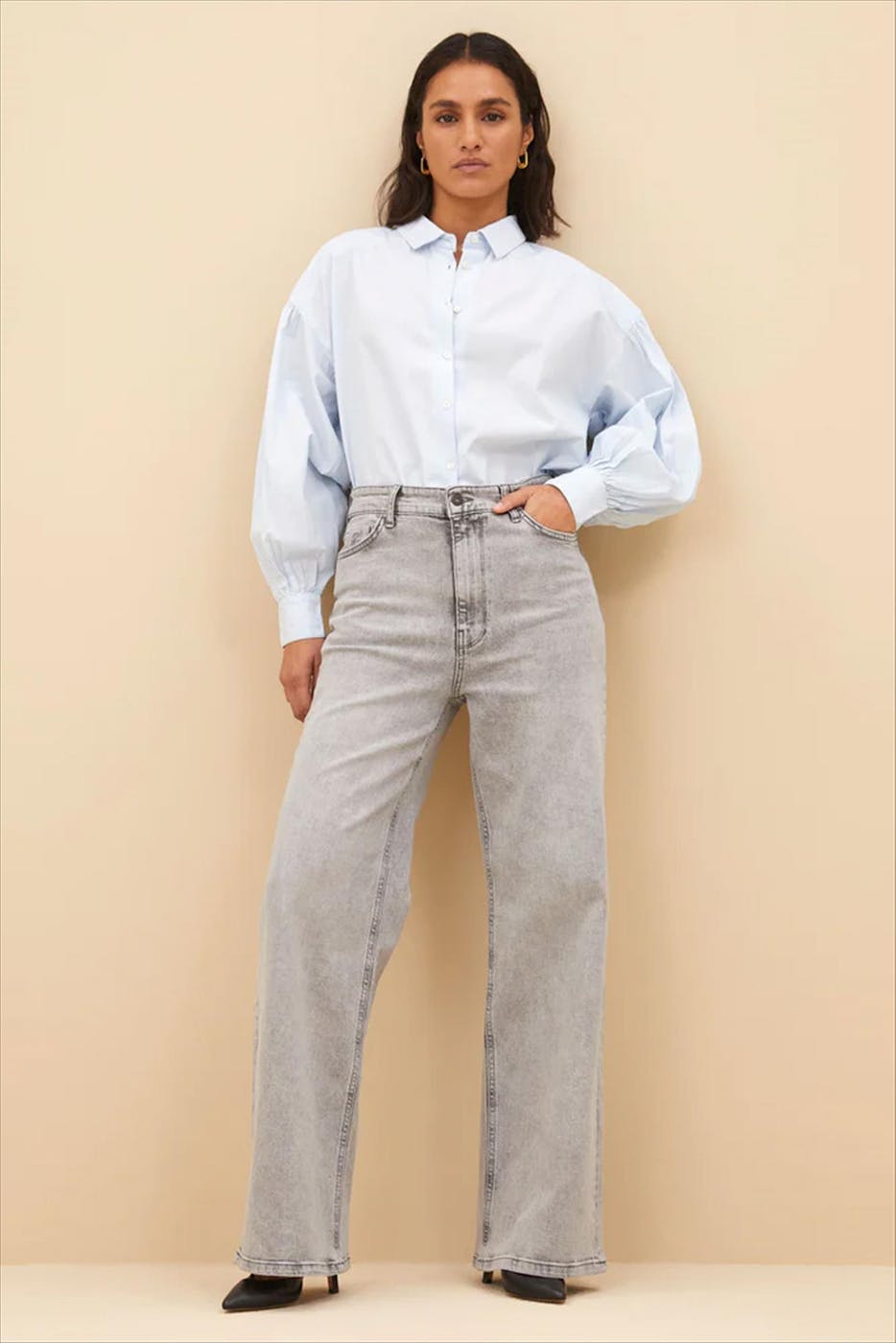 BY BAR - Grijze Lina jeans