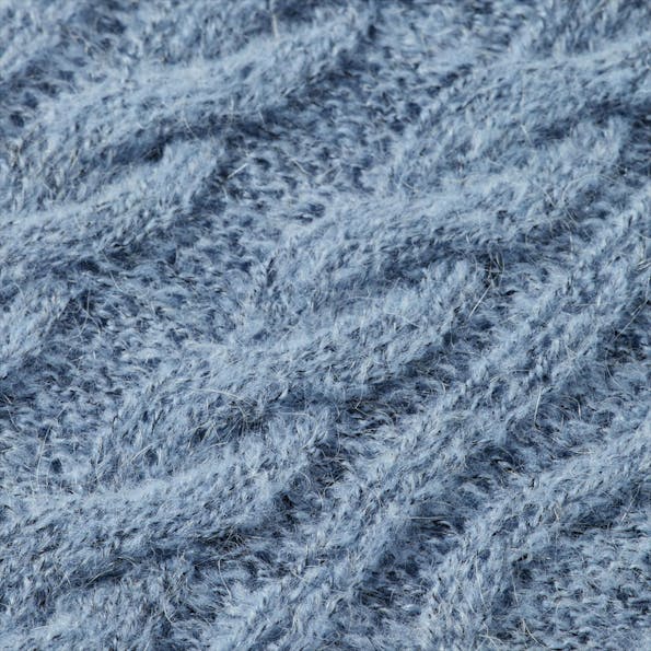 Scotch & Soda - Blauwe Cable Stitch Polo Neck trui
