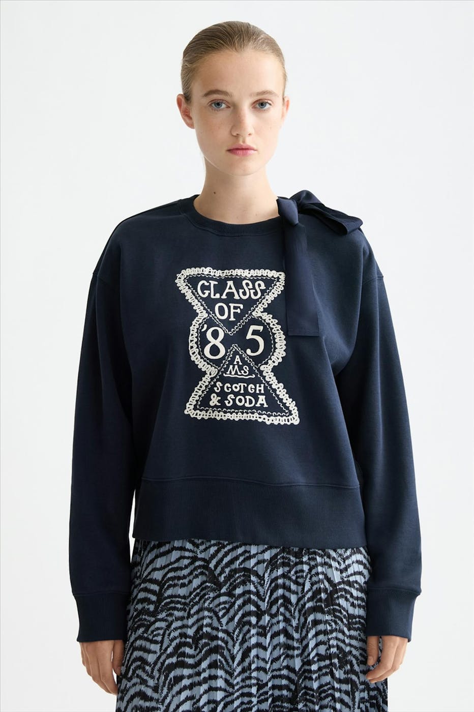 Scotch & Soda - Donkerblauwe Elevated Artwork sweater