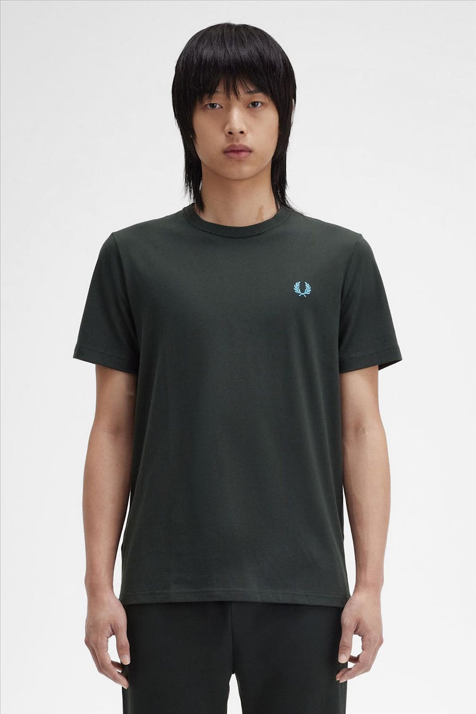 Fred Perry - Donkergroene Crew Neck T-shirt