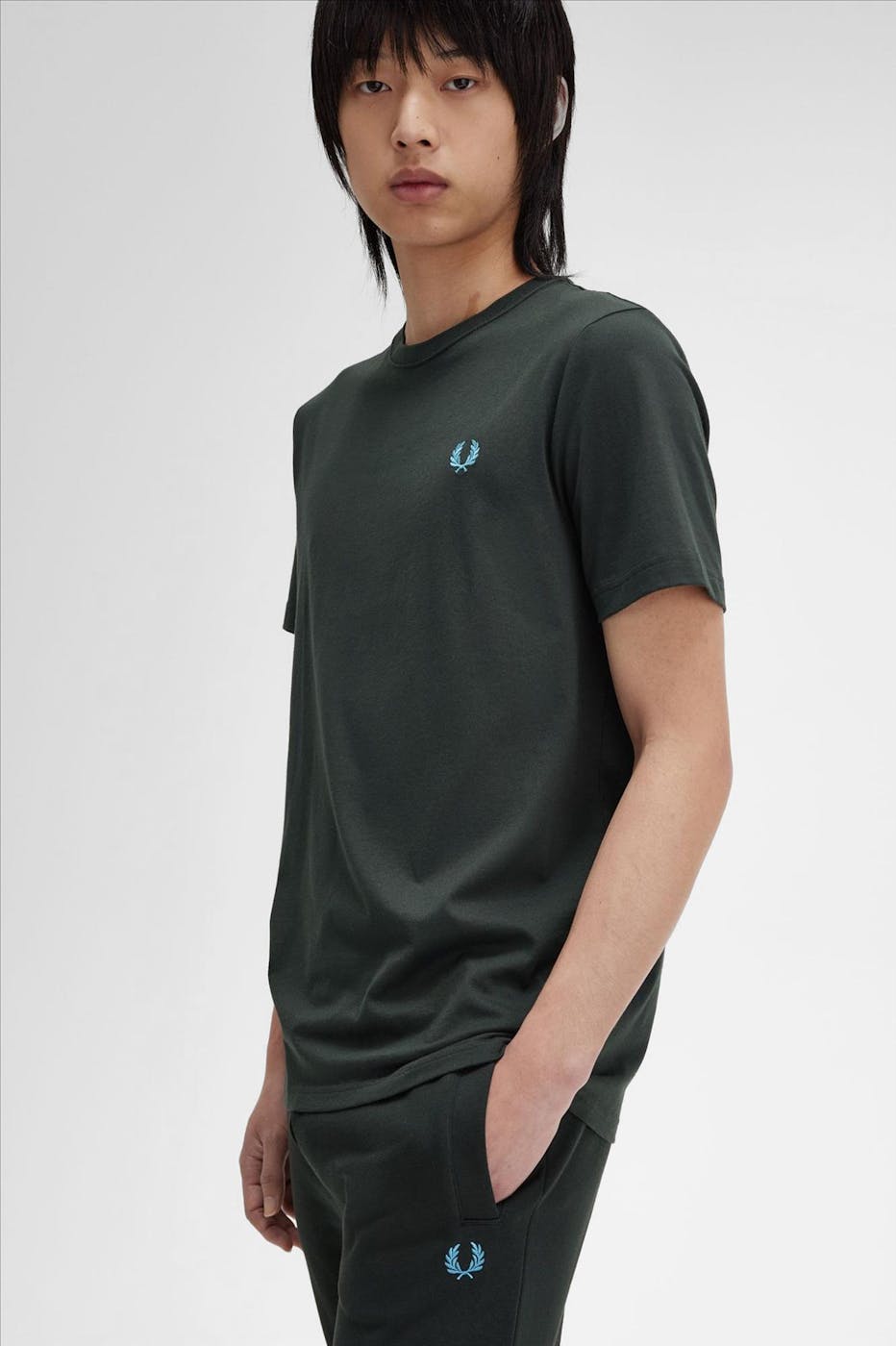 Fred Perry - Donkergroene Crew Neck T-shirt