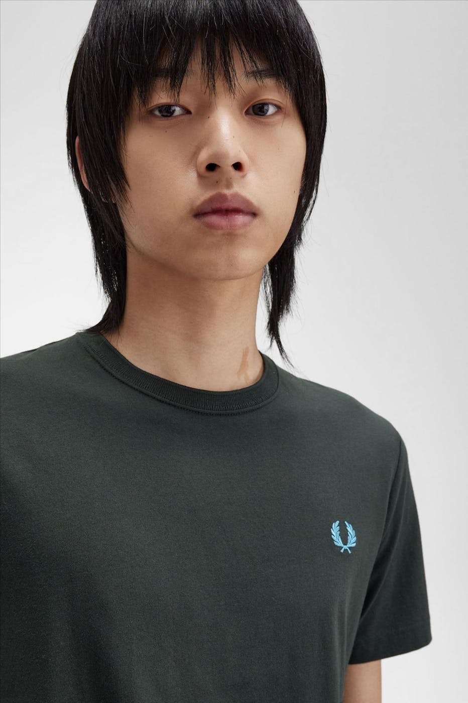 Fred Perry - Donkergroene Crew Neck T-shirt