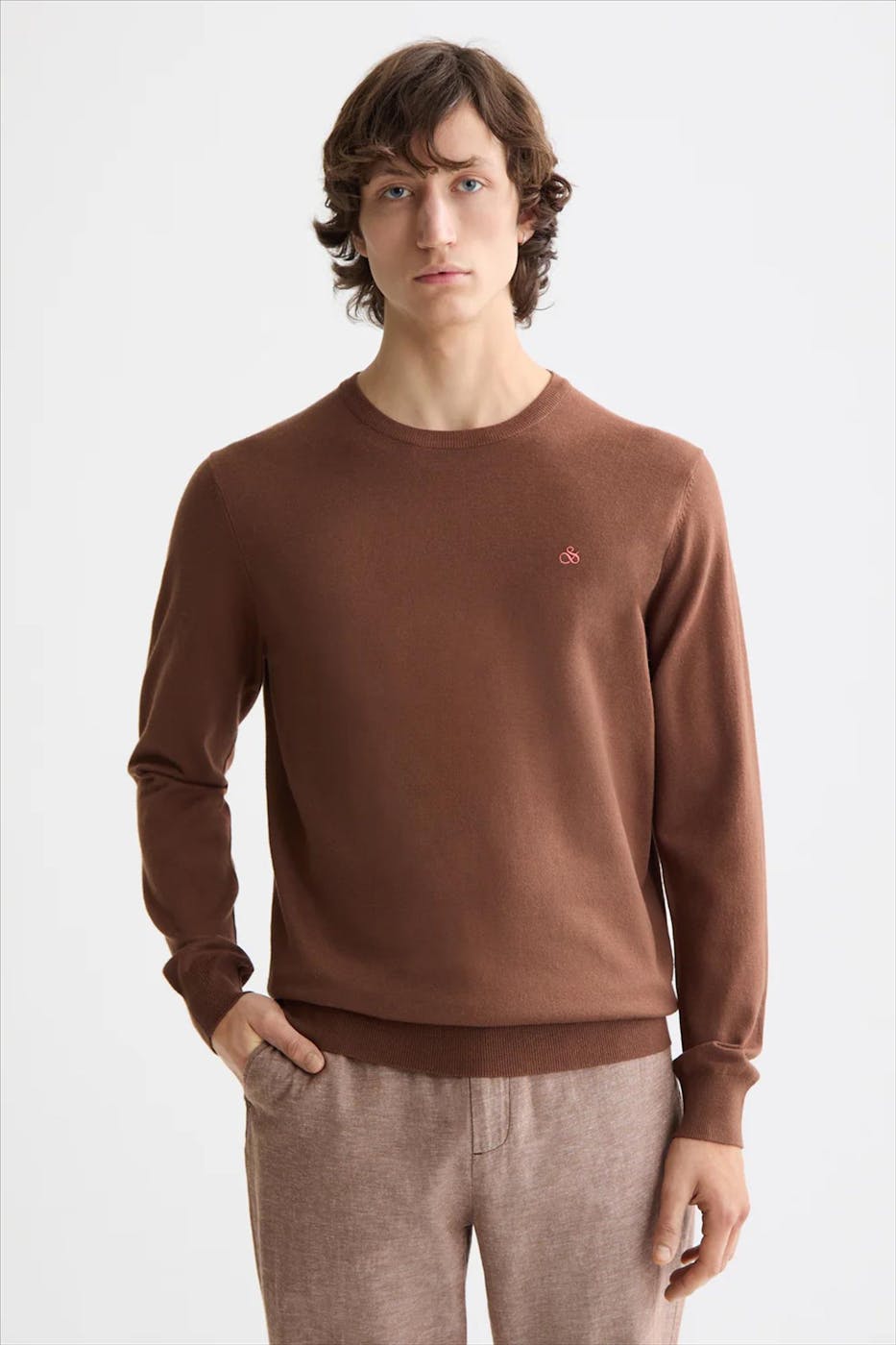 Scotch & Soda - Donkerbruine Regular trui
