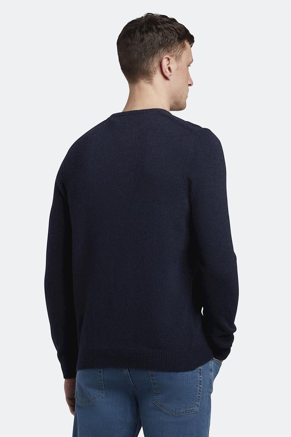 Lyle & Scott - Donkerblauwe Crew Neck Lambswool trui