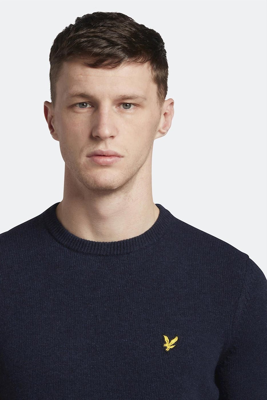 Lyle & Scott - Donkerblauwe Crew Neck Lambswool trui