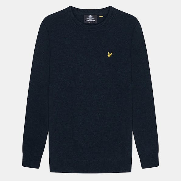 Lyle & Scott - Donkerblauwe Crew Neck Lambswool trui