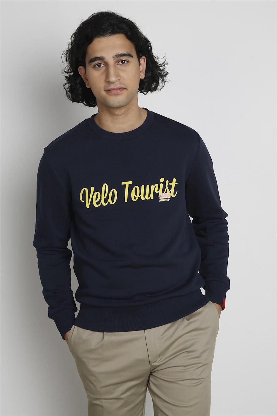 Antwrp - Donkerblauw-gele Velo Tourist Muis Sweater