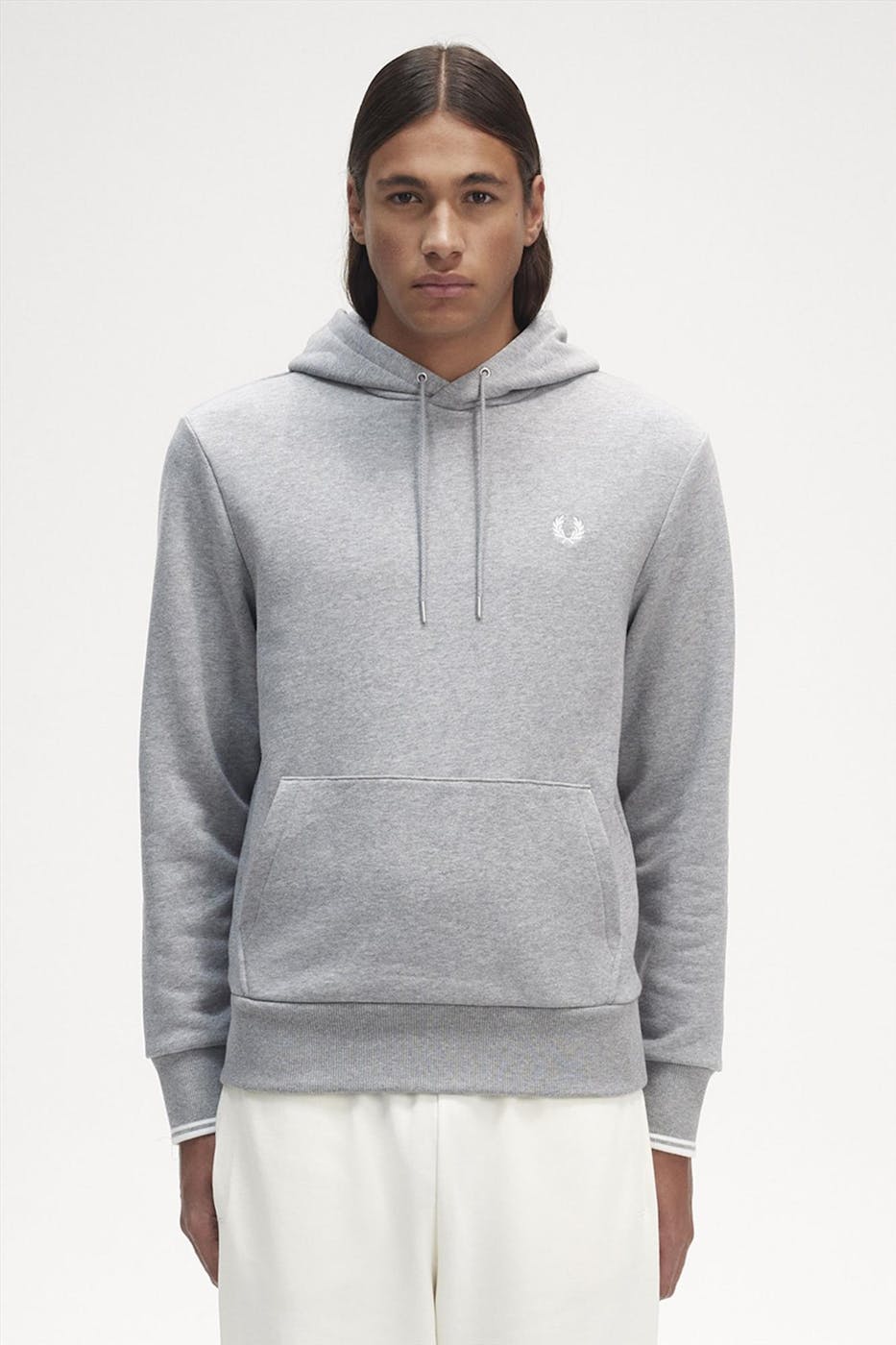Fred Perry - Grijze Tipped hoodie