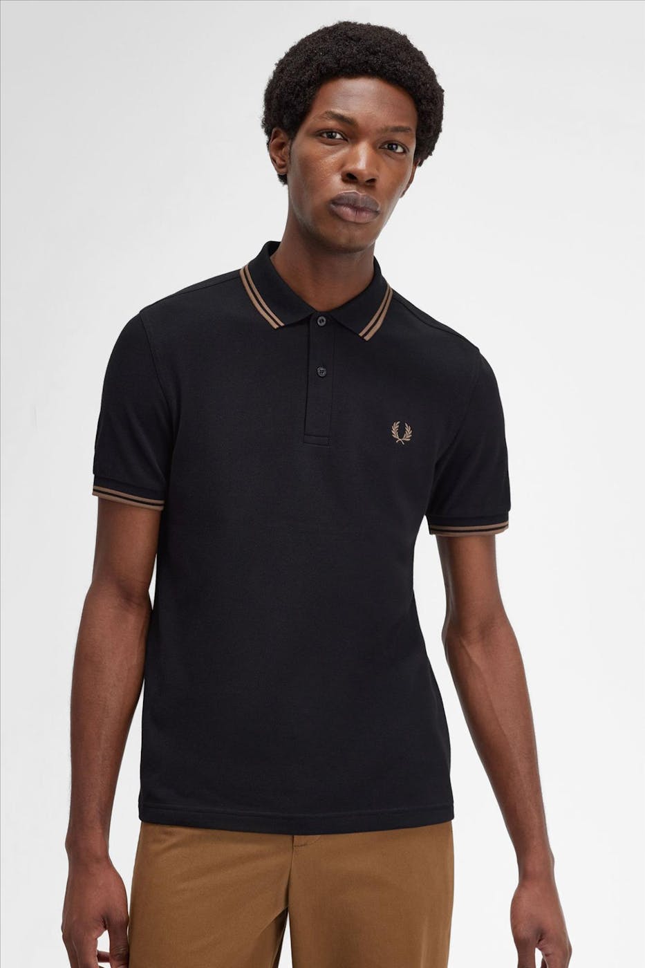 Fred Perry - Zwart Twin Tipped polo
