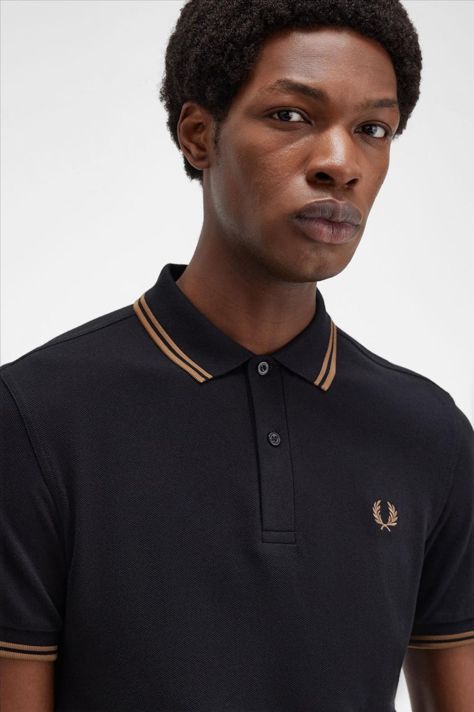 Fred Perry - Zwart Twin Tipped polo