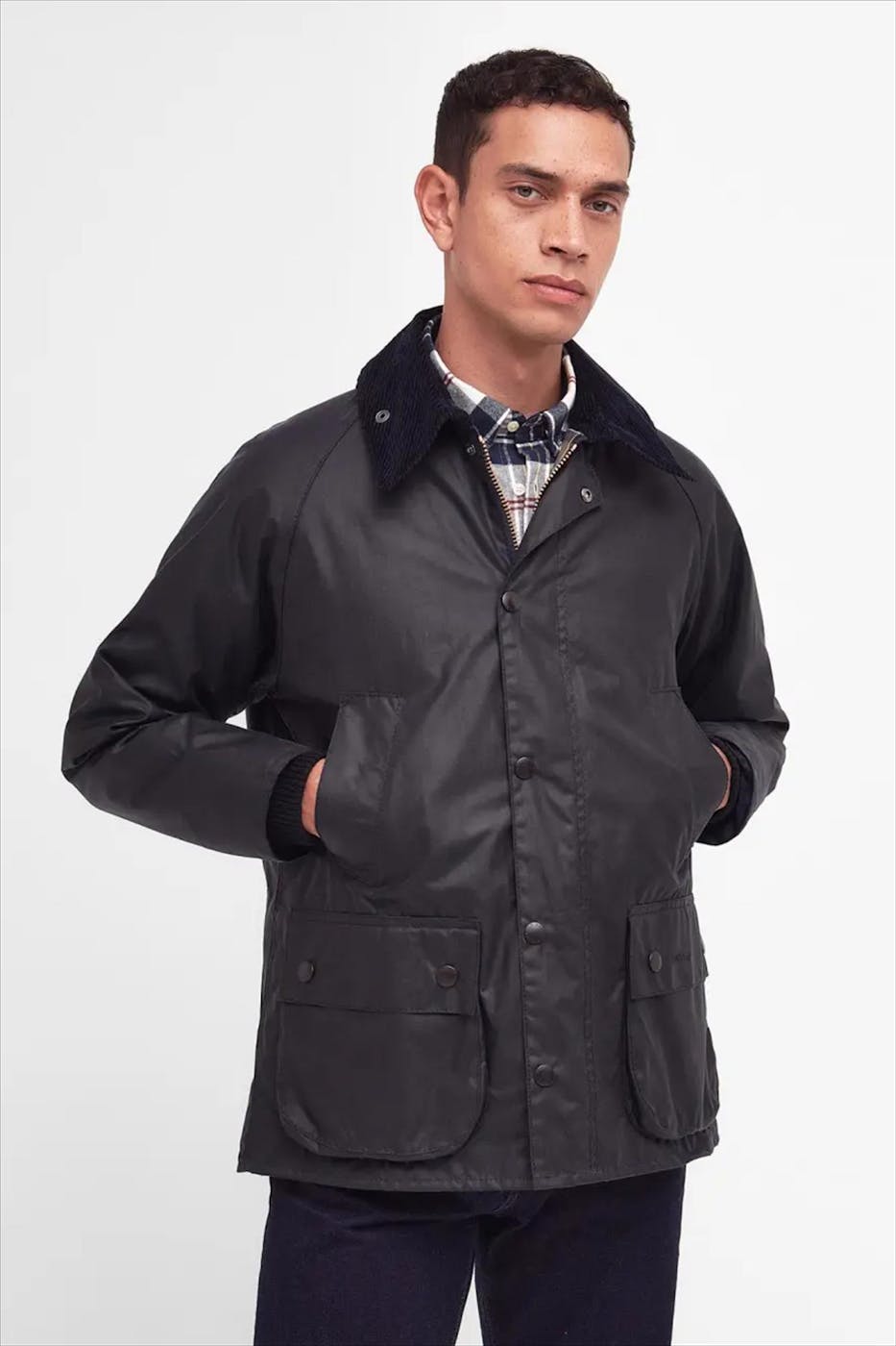 Barbour - Donkerblauwe Bedale Waxed jas