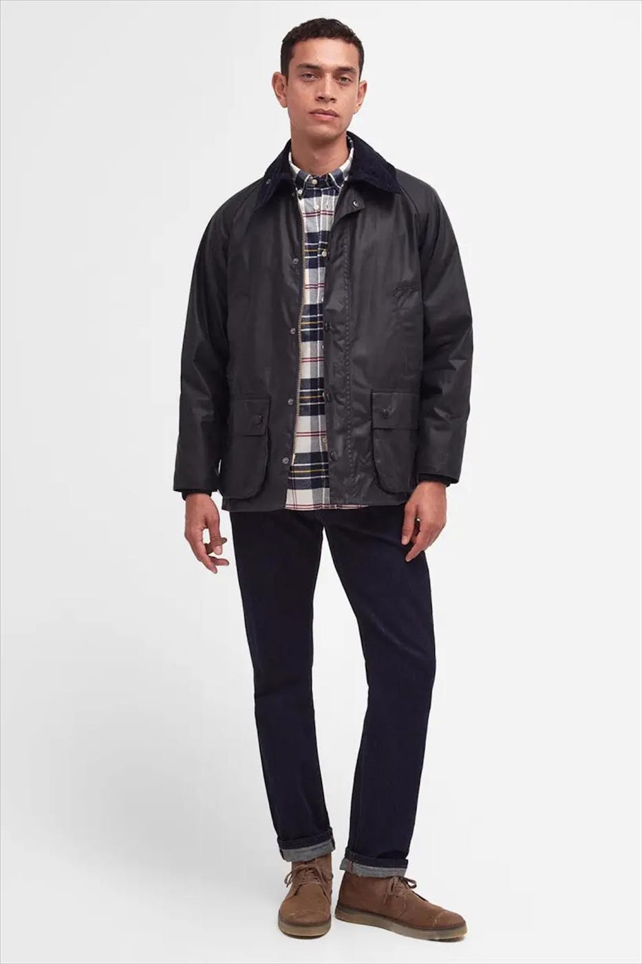 Barbour - Donkerblauwe Bedale Waxed jas