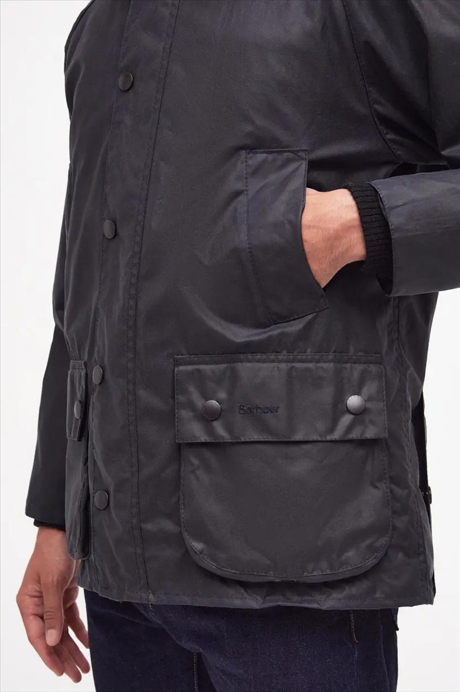 Barbour - Donkerblauwe Bedale Waxed jas