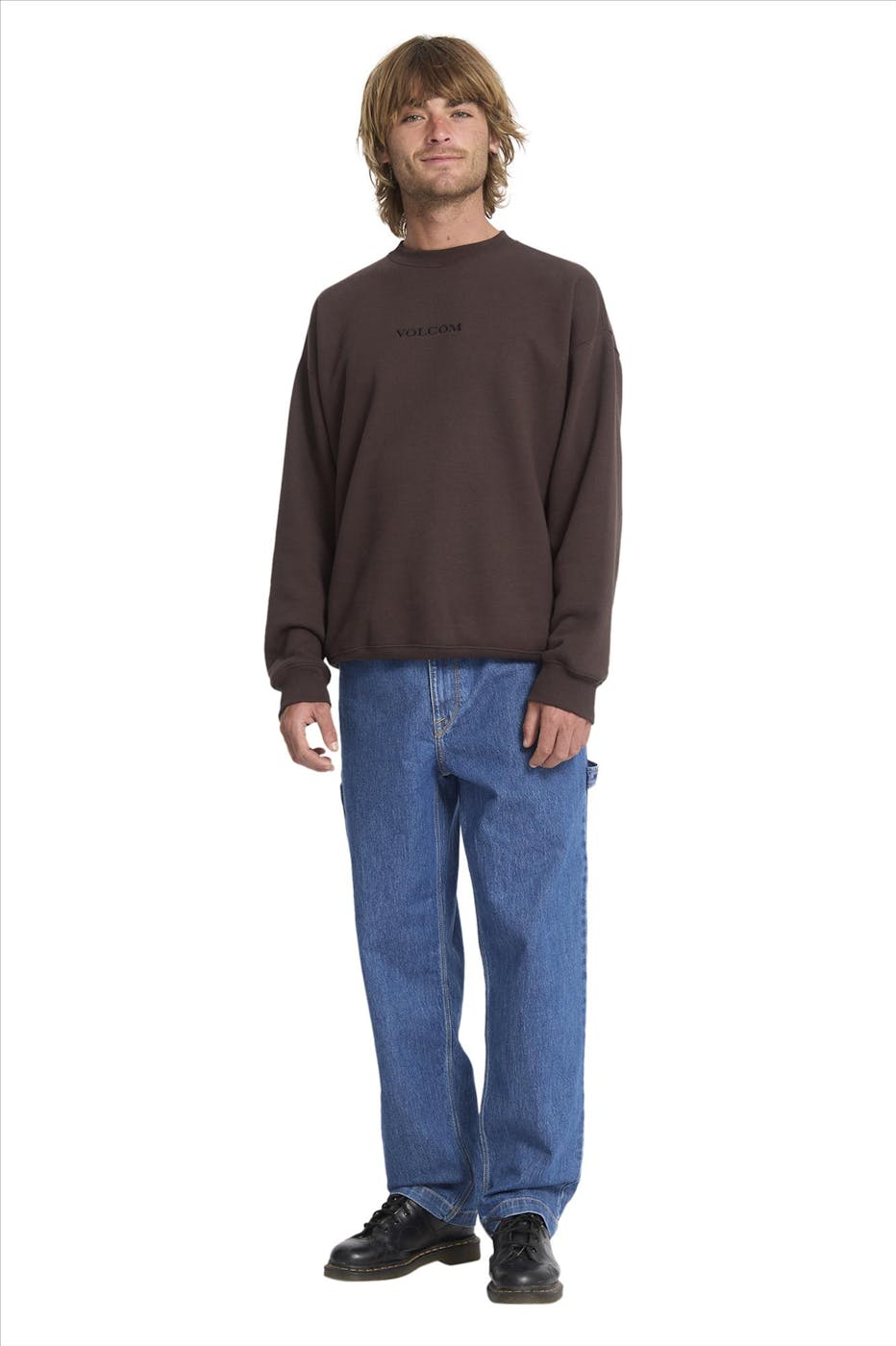 Volcom - Donkerbruine Volcom Stone Crew sweater