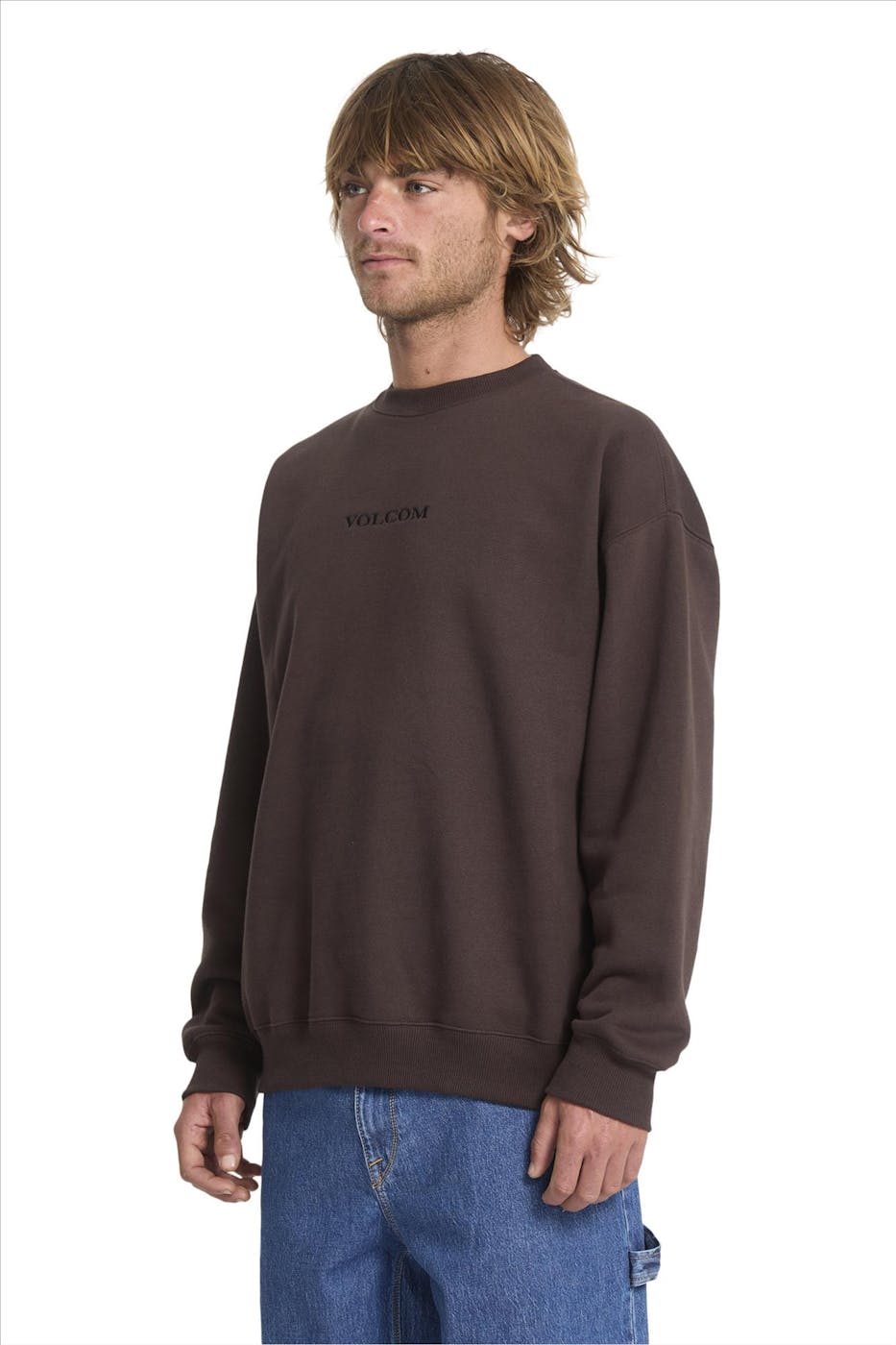 Volcom - Donkerbruine Volcom Stone Crew sweater