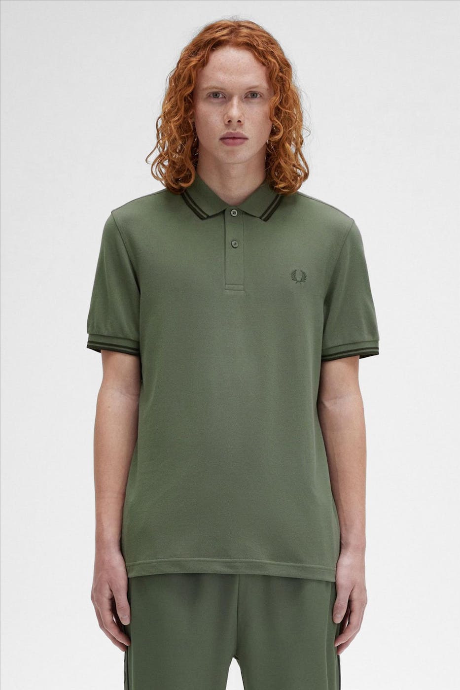 Fred Perry - Kaki Twin Tipped polo