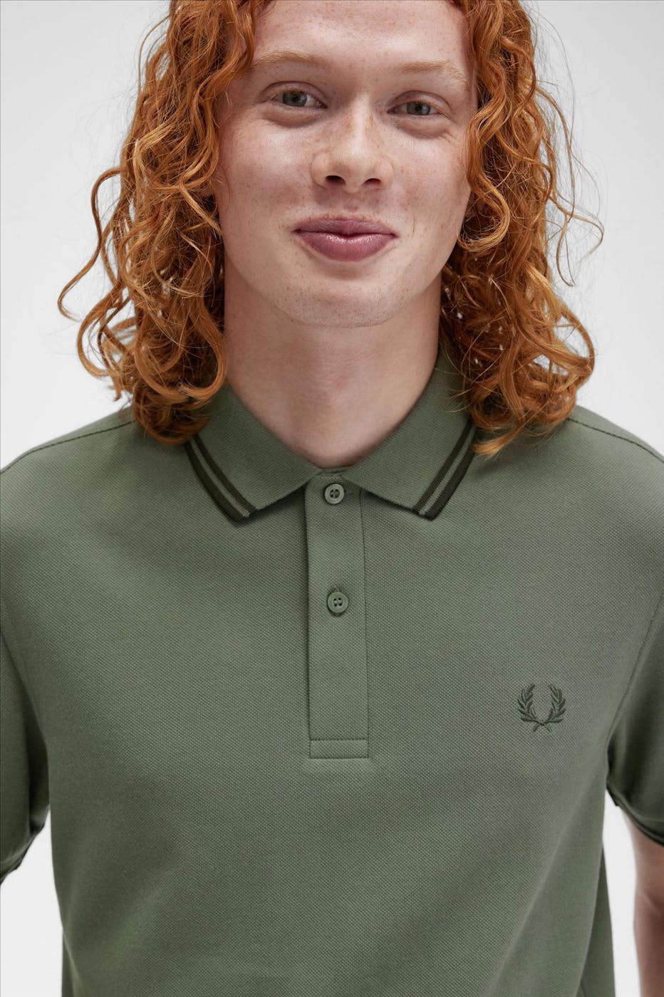 Fred Perry - Kaki Twin Tipped polo