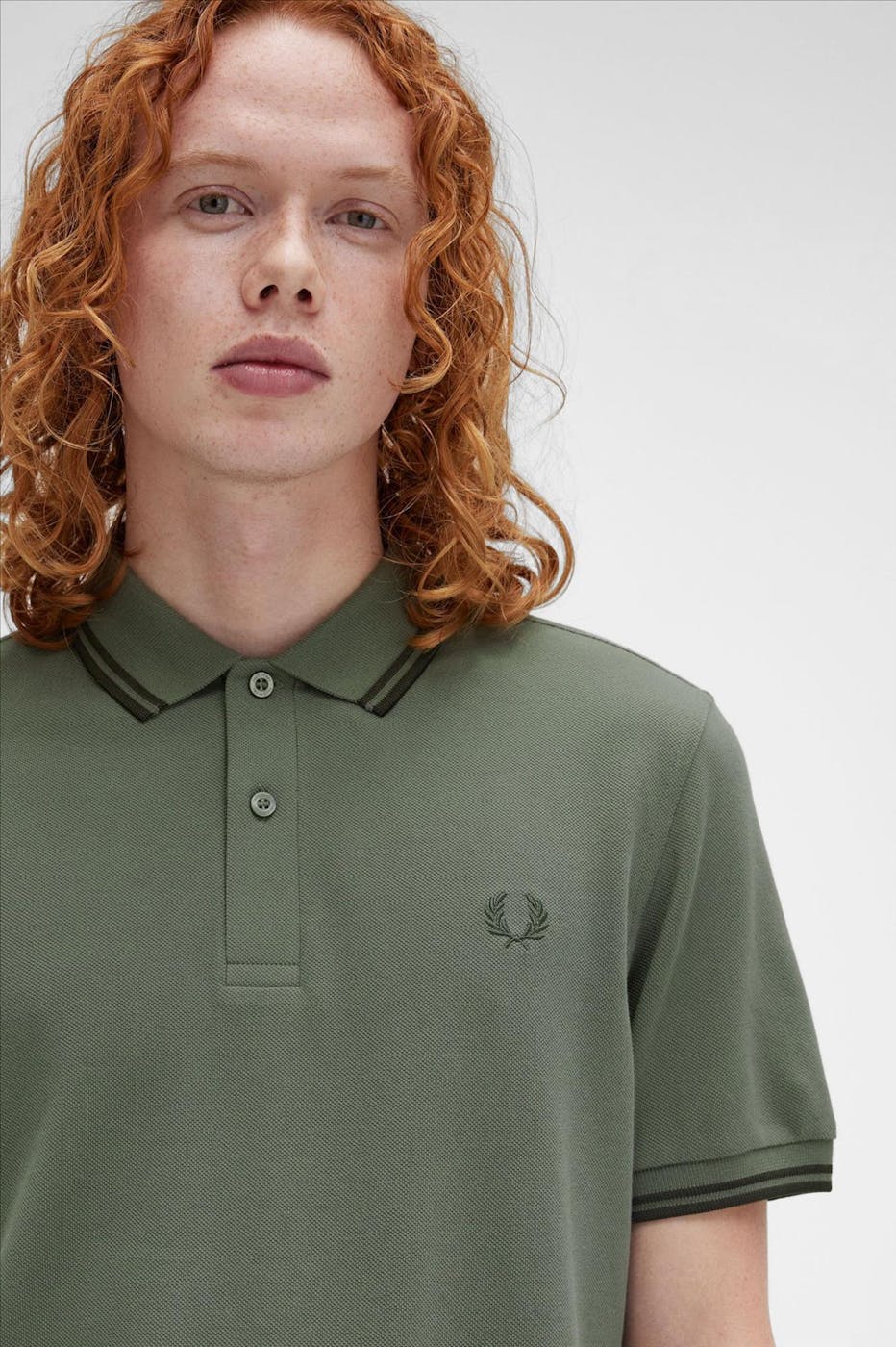 Fred Perry - Kaki Twin Tipped polo