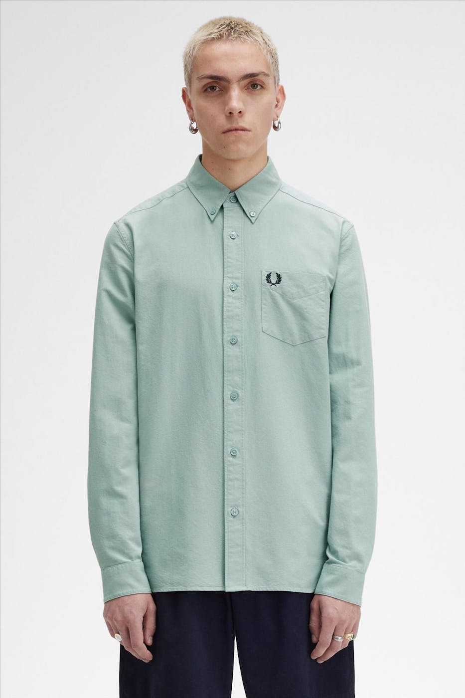 Fred Perry - Mintgroen Oxford hemd