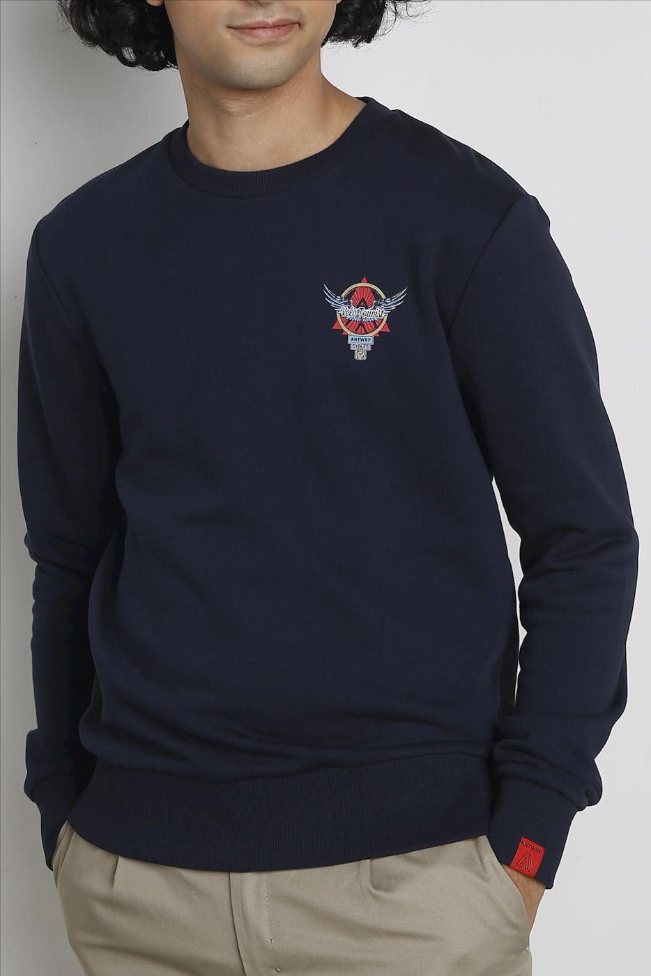 Antwrp - Donkerblauwe Velo Tourist Emblem Sweater