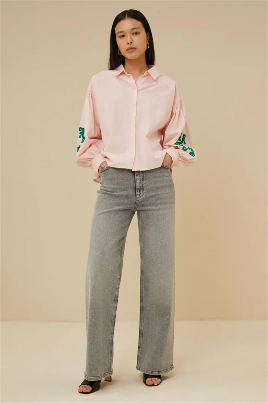 BY BAR - Lichtroze Sarah Chambray blouse