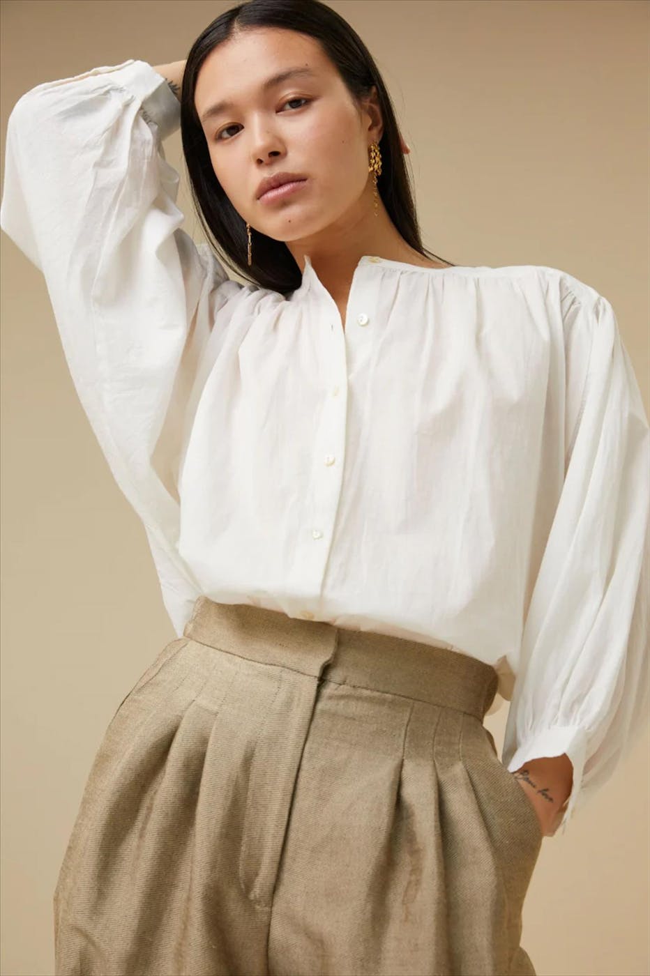 BY BAR - Witte Lucy Chambric blouse