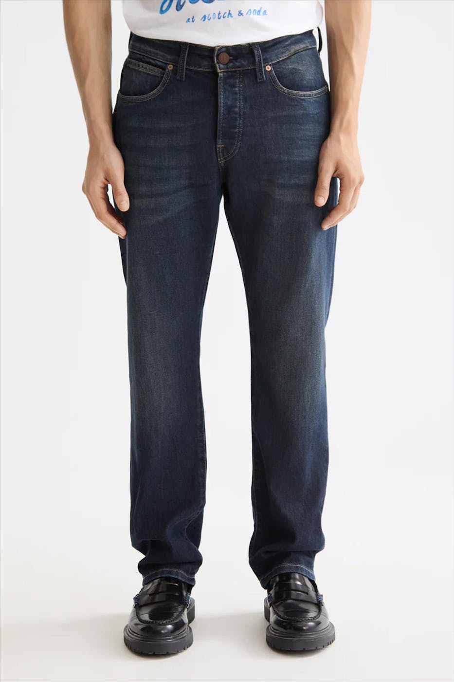 Scotch & Soda - Donkerblauwe The Zee straight jeans