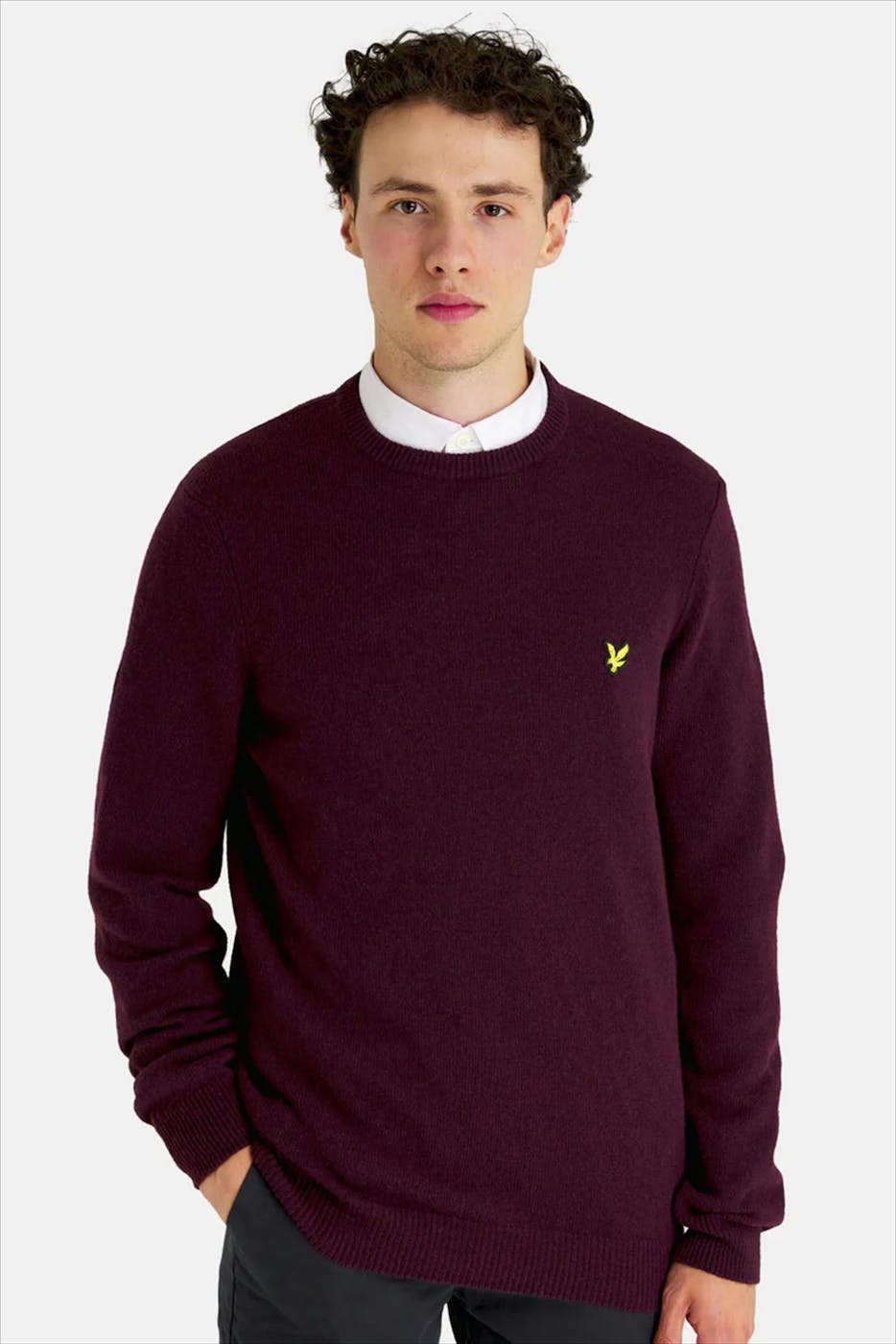 Lyle & Scott - Bordeaux Crew Neck Lambswool trui