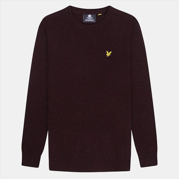 Lyle & Scott - Bordeaux Crew Neck Lambswool trui