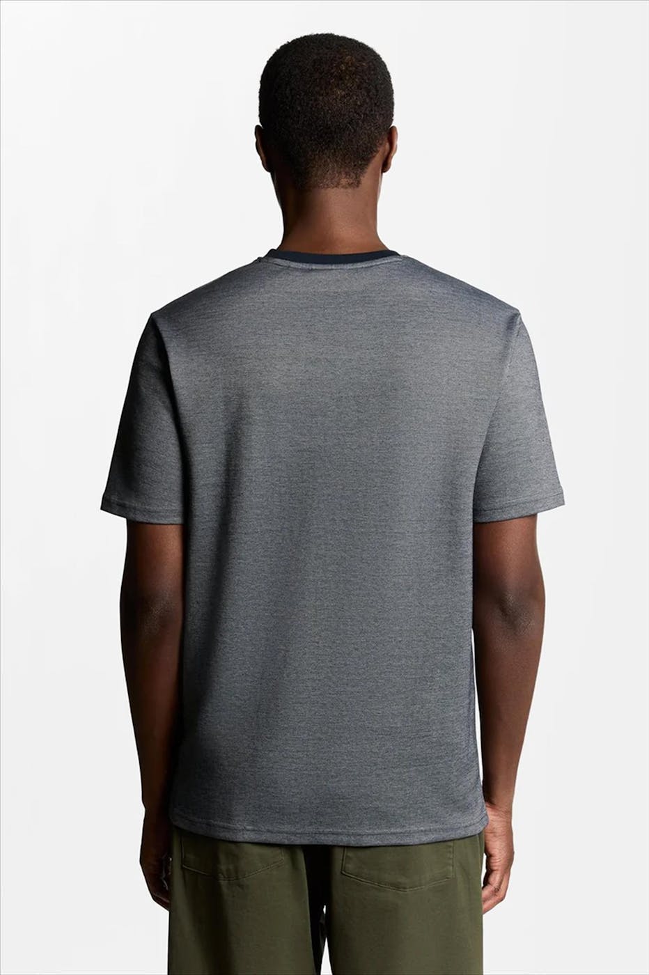 Lyle & Scott - Donkerblauwe Pique Interlock T-shirt