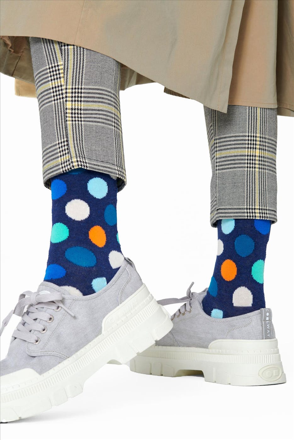 Happy Socks - Big Dot - Kousen - marine blauw