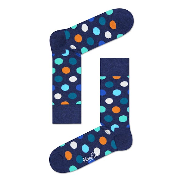 Happy Socks - Big Dot - Kousen - marine blauw