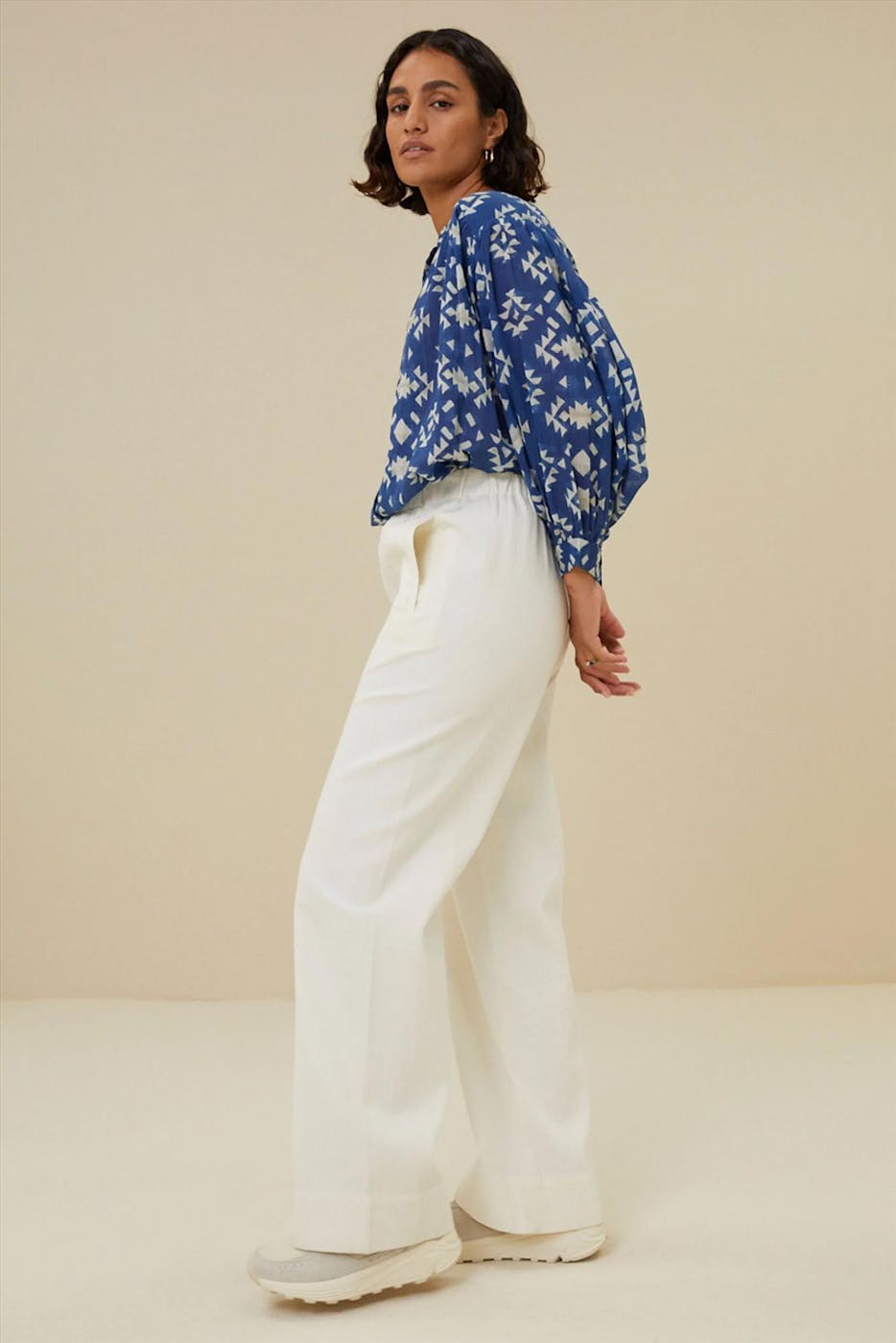 BY BAR - Blauwe Lucy Madras blouse