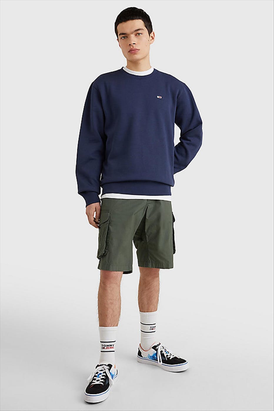 Tommy Jeans - Donkerblauwe TJM Regular Fleece C Neck sweater