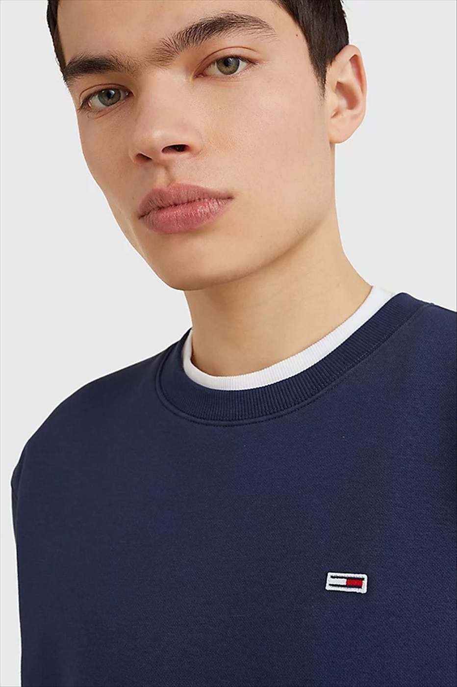 Tommy Jeans - Donkerblauwe TJM Regular Fleece C Neck sweater
