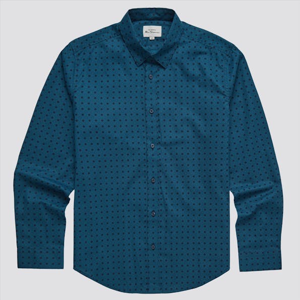 Ben Sherman - Blauw Abstract Geo Print hemd