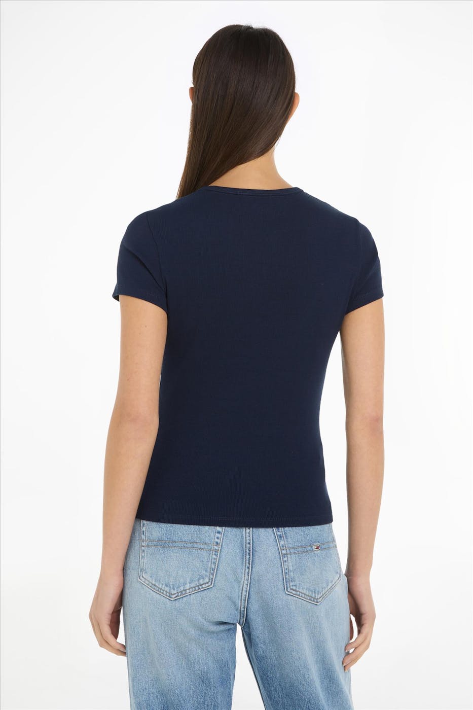 Tommy Jeans - Donkerblauwe Essenial Rib T-shirt