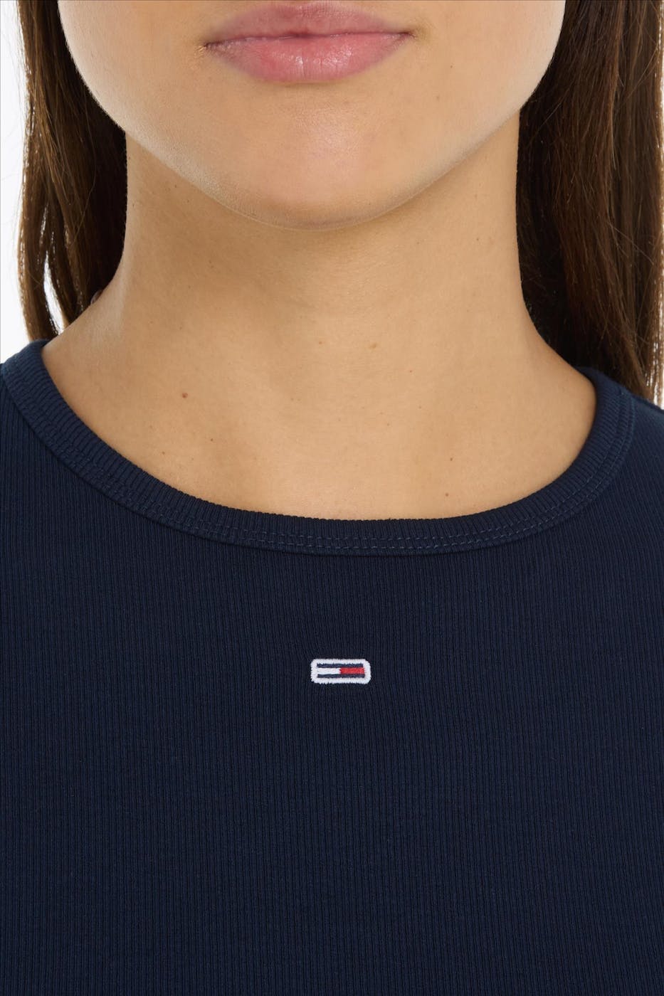 Tommy Jeans - Donkerblauwe Essenial Rib T-shirt