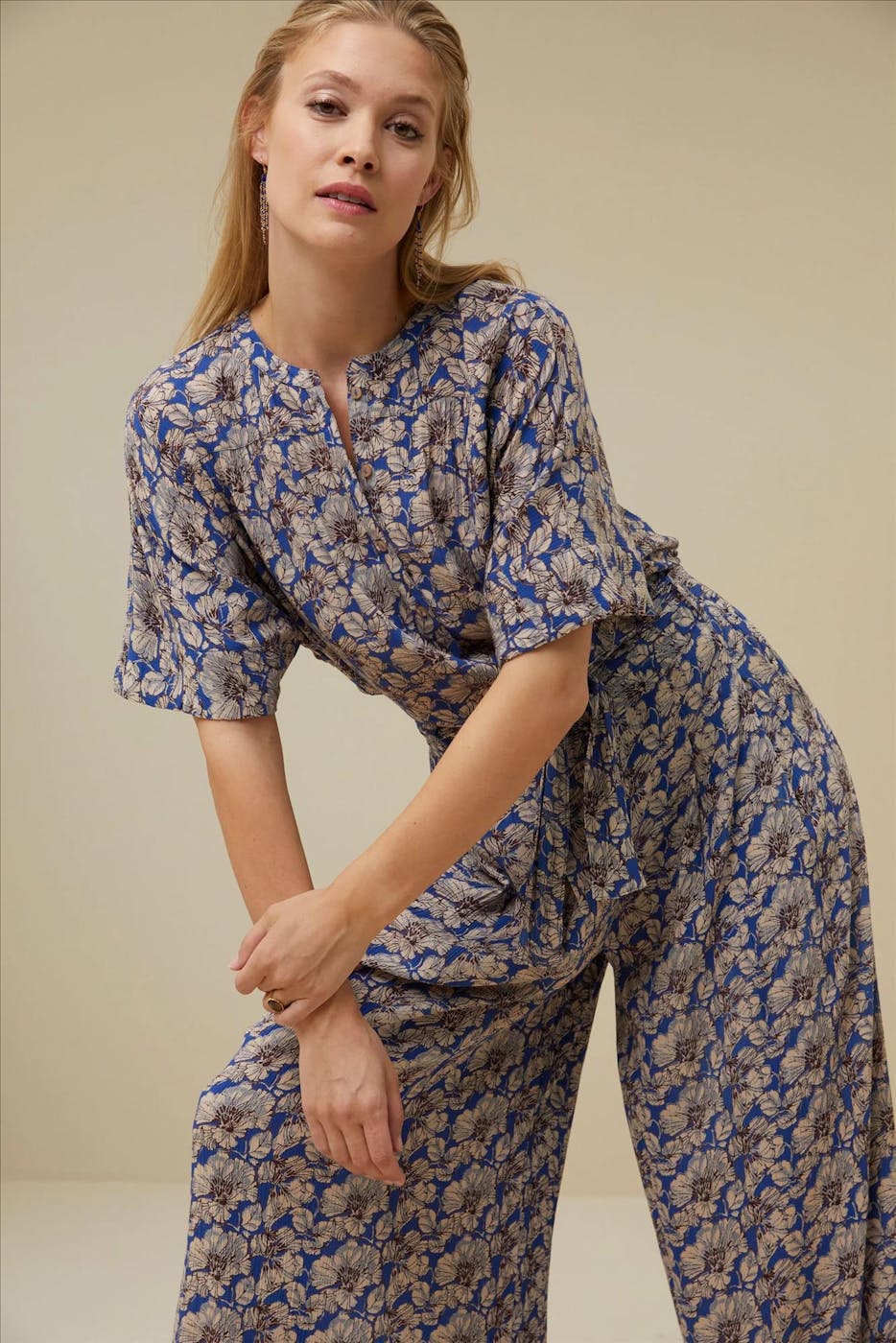BY BAR - Blauwe Wanda Tropico broek