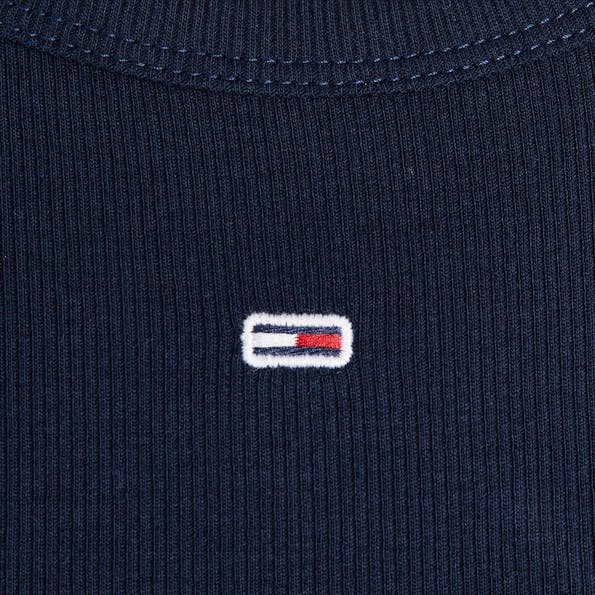 Tommy Jeans - Donkerblauwe Essenial Rib T-shirt