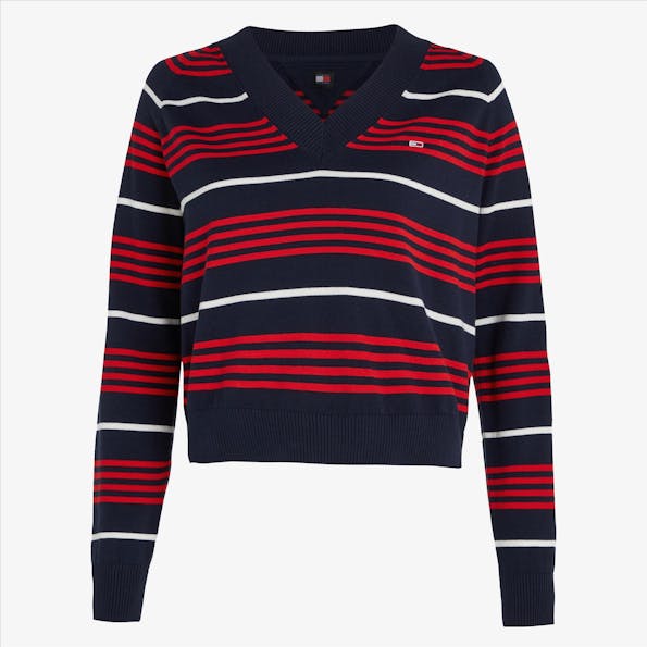 Tommy Jeans - Donkerblauwe Stripe trui