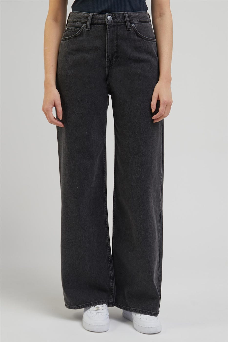Lee - Donkergrijze Stella Wide jeans