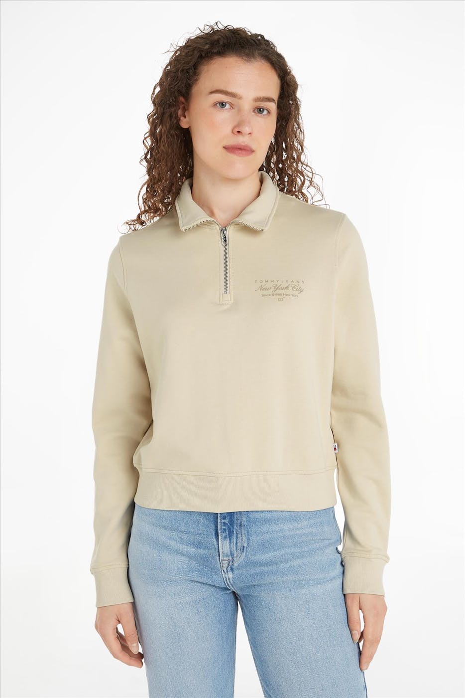 Tommy Jeans - Ecru Regular Zip sweater